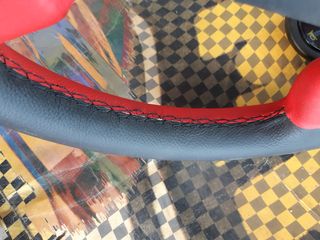 OMP WRC ΔΕΡΜΑΤΙΝΟ ΤΙΜΟΝΙ, red stitching-thumb-4