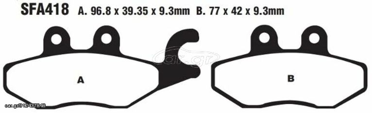Κωδ.197536 EBC οργανικά τακάκια scooter SFA418 για VESPA GTS 300 I.E. ABS 14-20 / VESPA GTS 300 I.E. 09-17 1 σετ για 1 δαγκάνα τηλ.215-215-8211