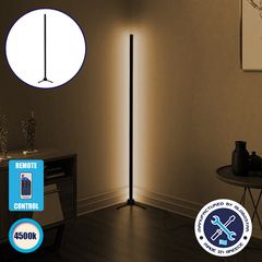 Μοντέρνο Minimal Επιδαπέδιο Μαύρο Φωτιστικό 100cm LED 16 Watt με Ασύρματο Χειριστήριο RF & Dimmer Φυσικό Λευκό 4500k GloboStar ALIEN Design GLOBO-100-2 - GLOBO-100-2