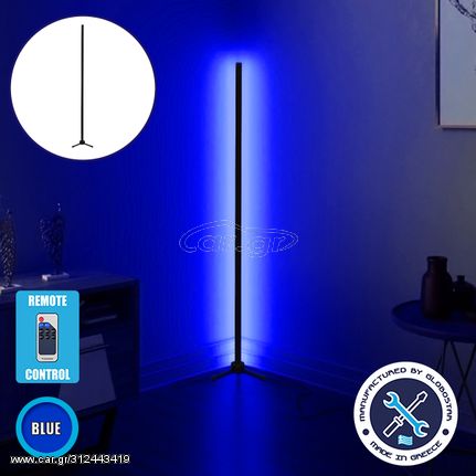 Μοντέρνο Minimal Επιδαπέδιο Μαύρο Φωτιστικό 150cm LED 24 Watt με Ασύρματο Χειριστήριο RF & Dimmer Μπλε GloboStar ALIEN Design GLOBO-150-6 - GLOBO-150-6