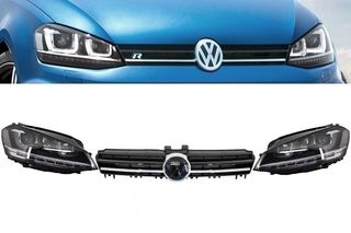 ΦΑΝΑΡΙΑ-ΜΑΣΚΑ ΕΜΠΡΟΣ VW Golf 7 VII (2012-2017) Silver R-line Look