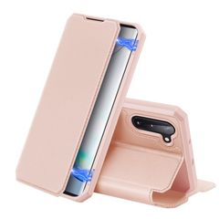 DUX DUCIS Skin X Series Μαγνητική Θήκη Πορτοφόλι με Βάση Στήριξης για Samsung Galaxy Note 10 - Ροζέ Χρυσαφί