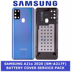 Γνήσια Original Samsung Galaxy A21s 2020 (SM-A217F) Rear Back Battery Cover, Πίσω Τζάμι Καπάκι Μπαταρίας Blue (Service Pack By Samsung) GH82-22780C