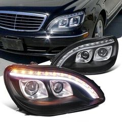 ΦΑΝΑΡΙΑ ΕΜΠΡΟΣ Headlights LED DRL MERCEDES Benz W220 S Class (1998-2005) Black