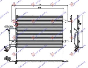 Ψυγείο A/C Βενζίνης-Πετρελαίου (94-96) (56.5x42) Με ΒΑΛΒΙΔΑ / AUDI A4 94-00 / 8D0260401A - 1 Τεμ