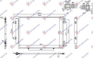 Ψυγείο A/C 1.6 DDiS Πετρέλαιο (600x410x12) Χωρίς START/STOP / SUZUKI SX4 S-CROSS 13-16 / 9531062M00 - 1 Τεμ