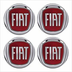Americat Αυτοκόλλητα Κέντρου Ζαντών Fiat Από Σμάλτο 55mm Set 4 Τεμάχια
