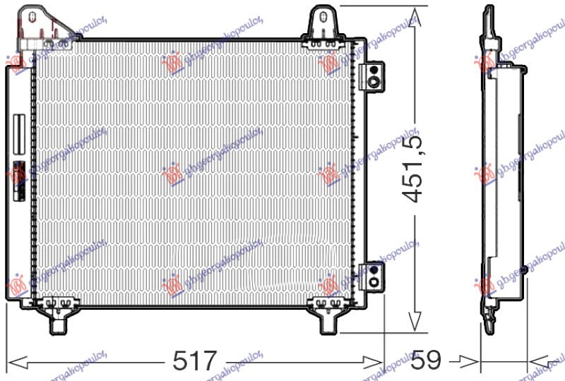 Carro Ψυγείο A/C 1.2 BENZINH - 1.5 Πετρέλαιο (455x363x12) κατάλληλο για PEUGEOT 208 II 2019-2023 (UB/UP/UW/UJ) / 9825359280 - 1 Τεμ