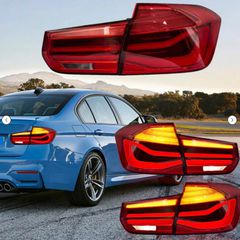 Carro 338727 Πισινά Φανάρια Set Για Bmw 3 F30 2011-2019 Sedan Led Bar Κόκκινο/Crystal