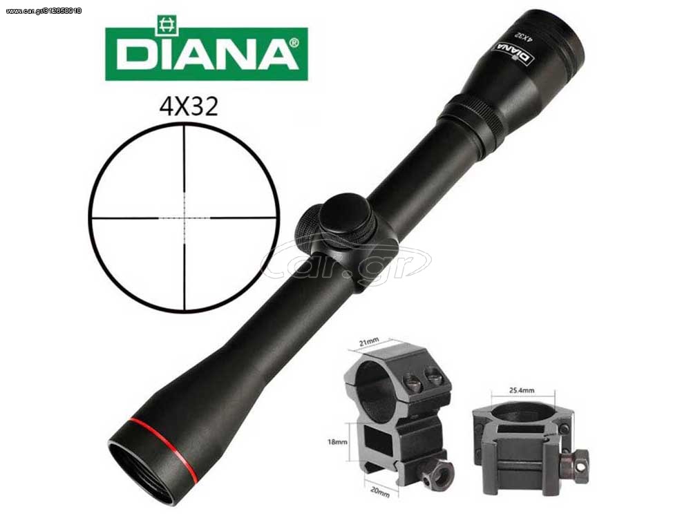 Διόπτρα Diana 4×32 με Βάσεις