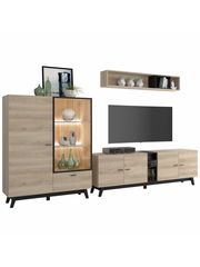 ΣΥΝΘΕΣΗ ΤΗΛΕΟΡΑΣΗΣ ΜΕ ΝΤΟΥΛΑΠΙ ΒΙΤΡΙΝΑ - LED ΦΥΣΙΚΟ ΜΑΥΡΟ HM8791 329,3x41,6x169,6 εκ.