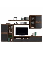 ΣΥΝΘΕΣΗ ΤΗΛΕΟΡΑΣΗΣ ΜΕ ΒΙΤΡΙΝΑ - ΝΤΟΥΛΑΠΙ HM8861 ΚΑΡΥΔΙ ΓΚΡΙ 300x41x200,9 εκ.