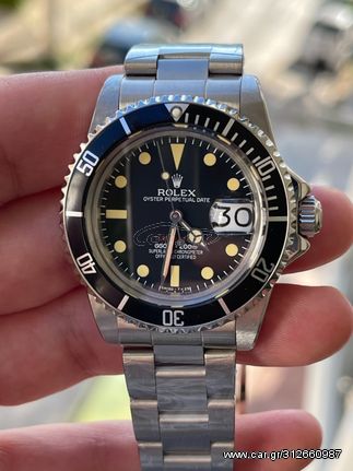 ROLEX SUBMARINER PLEXIGLASS AS GENUINE VINTAGE RED 1680 SUPERCLONE QUALITY 