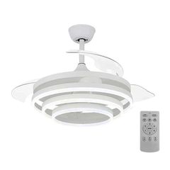 Ανεμιστήρας οροφής POWERTECH HLL-0112 με LED φως με απόδοση 72W & διάσταση Φ106x50cm σε λευκό χρώμα