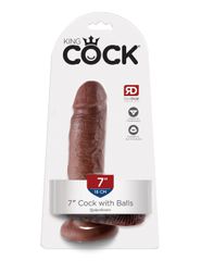 Pipedream King Cock With Balls Brown 7in-thumb-1