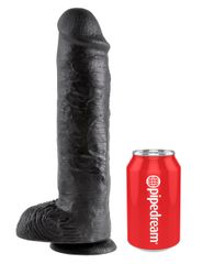 King Cock Μαύρο Ομοίωμα Με Όρχεις 28εκ Pipedream