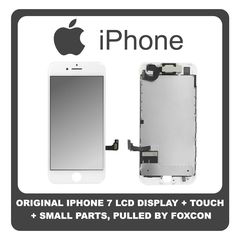 Γνήσια Original Iphone 7, Iphone7 (A1778) Lcd Display Οθόνη + Digitizer Touch Screen Οθόνη Αφής + Small Parts White (Pulled By foxconn)