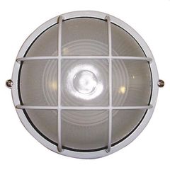 Φωτιστικό πλαφονιέρα αλουμινίου στρόγγυλη με πλέγμα λευκή E27 42W 147-55005 FERRARA