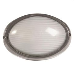 Φωτιστικό εξωτερικού χώρου αλουμινίου επίτοιχο τύπου χελώνας γκρι οβάλ E27 42W 147-55062 FERRARA