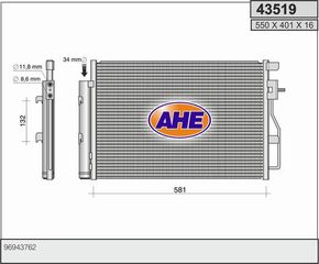 43519 – AHE, Συμπυκνωτής CHEVROLET AVEO 11-, OPEL MOKKA 1.6 J13 12-