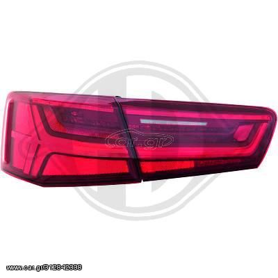 AUDI A6 C7 LED TAIL LIGHTS RED-CLEAR / ΚΟΚΚΙΝΟ-ΛΕΥΚΟ 