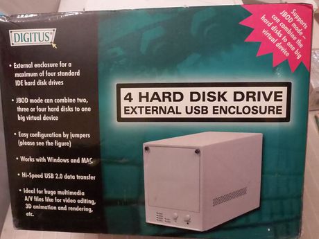 DIGITUS EX-35 - External 4x RAID IDE 3.5" HDD Enclosure - USB - 220V. Desktop