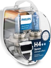 Philips MasterDuty BlueVision H4 Αλογόνου 24V 75/70W 13342MDBVS2 – Σετ 2τμχ