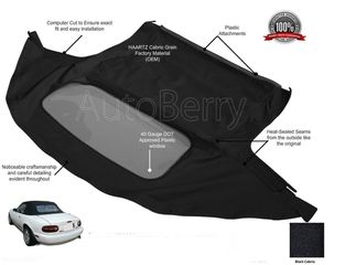 ΜΕΓΑΛΗ ΠΡΟΣΦΟΡΑ ΝΕΕΣ ΤΙΜΕΣ  !!!  MAZDA-BMW-AUDI-VW-MINI ΚΟΥΚΟΥΛΕΣ MOHAIR / VINYL SOFT TOP ΣΕ  ΜΑΥΡΟ - ΜΠΟΡΝΤΩ - ΜΠΛΕ *Εγγύηση  *-thumb-13