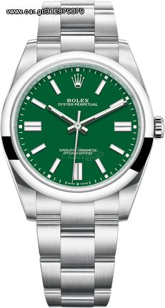 ROLEX Green Dial Oyster Perpetual 41 124300