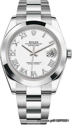 ROLEX White Dial Oyster Perpetual Datejust 41 126300