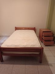 Κρεβάτι με τάβλες 120x205, και κομοδίνο (χωρίς στρώμα)