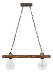 Ράγα μοντέρνο φωτιστικό Ε/27 RAGA 2L CHAIN WOOD Heronia 30-0065