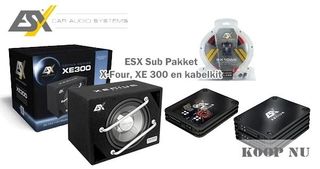 ESX Sub  QE 300, X-Four  Ενισχυτής   Υπογούφερ   Σετ καλωδίων 