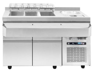 Bar station Με Ψυγείο 134x70x88Cm NIKIINOX - Καινούργιο.