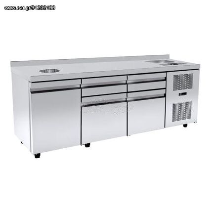 Πόστο Καφέ / Coffee Station Με Ψυγείο 179x70x88 NIKIINOX - Καινούργιο.