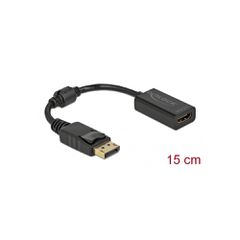Αντάπτορας DELOCK DisplayPort σε HDMI 61011, 1080p Passive, 15cm, μαύρος