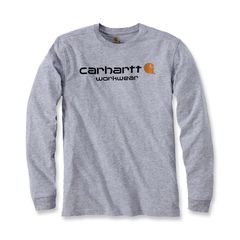 Carhartt Maddock core logo T-shirt L/S heather grey