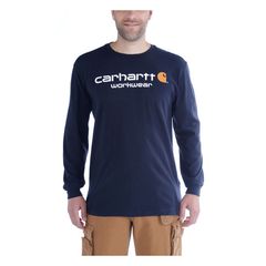 Carhartt Maddock core logo T-shirt L/S navy