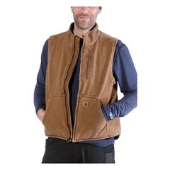 Carhartt mock-neck vest with sherpa lining Carhartt brown