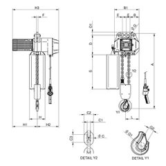 Bαρούλκο αλυσίδας 4000kg 2 ταχυτήτων 380V - R.W.M-thumb-1