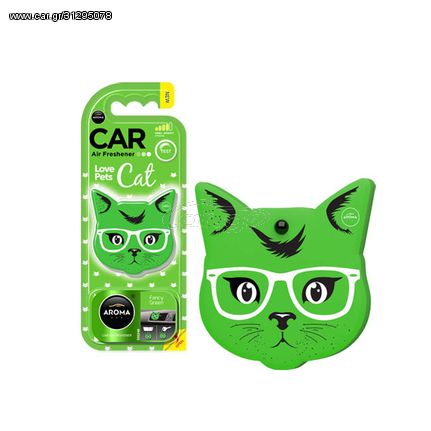 Aroma Car Άρωμα Κρεμαστό Cat Fancy Green 10.5gr