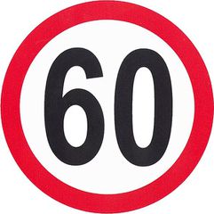 Αυτοκόλλητο Σήμα Όριο Ταχύτητας "60" 15cm 1Τμχ