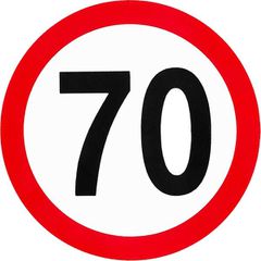 Αυτοκόλλητο Σήμα Όριο Ταχύτητας "70" 15cm 1Τμχ