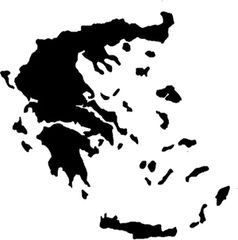 Αυτοκόλλητος Χάρτης Ελλάδα Μαύρος 11x9cm 1Τμχ