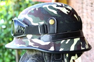 Εκποίηση: Κράνος από υπόλοιπο εισαγωγής - camoflage ρετρό κράνος εποχής καμουφλάζ 1940 Μοτοσυκλέτας -thumb-9