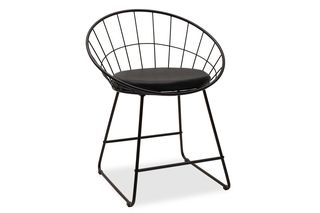 Καρέκλα "SETH" από μέταλλο-τεχνόδερμα σε μαύρο χρώμα 58x50x71