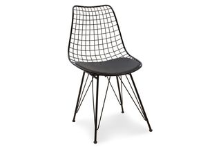 Καρέκλα "TAJ" από μέταλλο-τεχνόδερμα σε μαύρο χρώμα 49x58x88,5