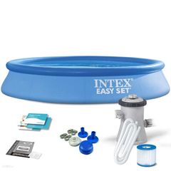 INTEX 28118 ΠΙΣΙΝΑ EASY SET (3.05 m x 76 cm) ΣΤΡΟΓΓΥΛΗ με Αντλία Φίλτρου