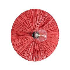 Φωτιστικό Boho Raffia επιτοίχιο απλίκα μονόφωτο 1 x E27 IP20 κόκκινο χρώμα με διαστάσεις Μ40 x Π40 x Υ9cm