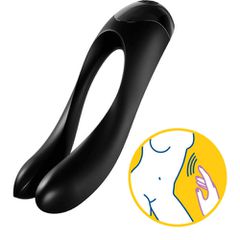 Satisfyer Candy Cane Finger Vibrator Black-thumb-5